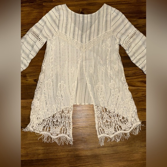 SLOANE ROUGE Boho Crochet Open Back Top size M - Picture 8 of 11